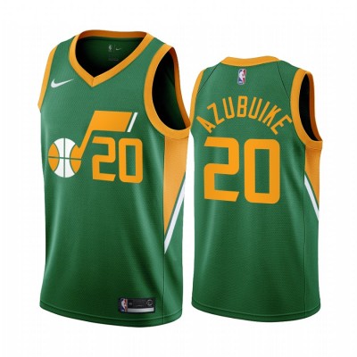 Utah Jazz #20 Udoka Azubuike Green Youth NBA Swingman 2020-21 Earned Edition Jersey